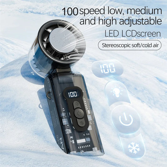Hot Selling Portable Fan Semiconductor Refrigeration High-Speed Fan Rechargeable Handheld Outdoor Turbo Fan Air Conditioner